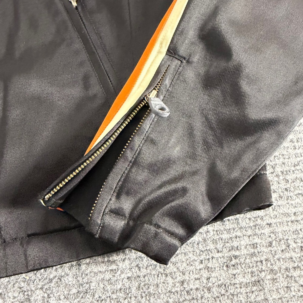 HarleyDavidson Womens Black Orange Racing Stripe Mesh Lined Riding Jacket Medium - Picture 4 of 14